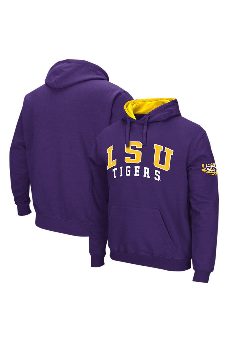 Men's Colosseum Purple LSU Tigers Double Arch Pullover Hoodie, Main, color, Purple