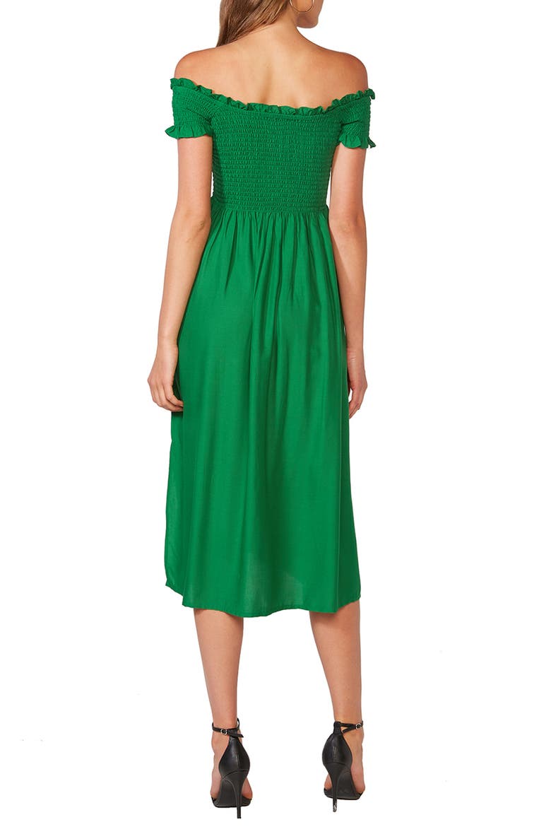 Cindy Off the Shoulder Dress, Alternate, color, FERN