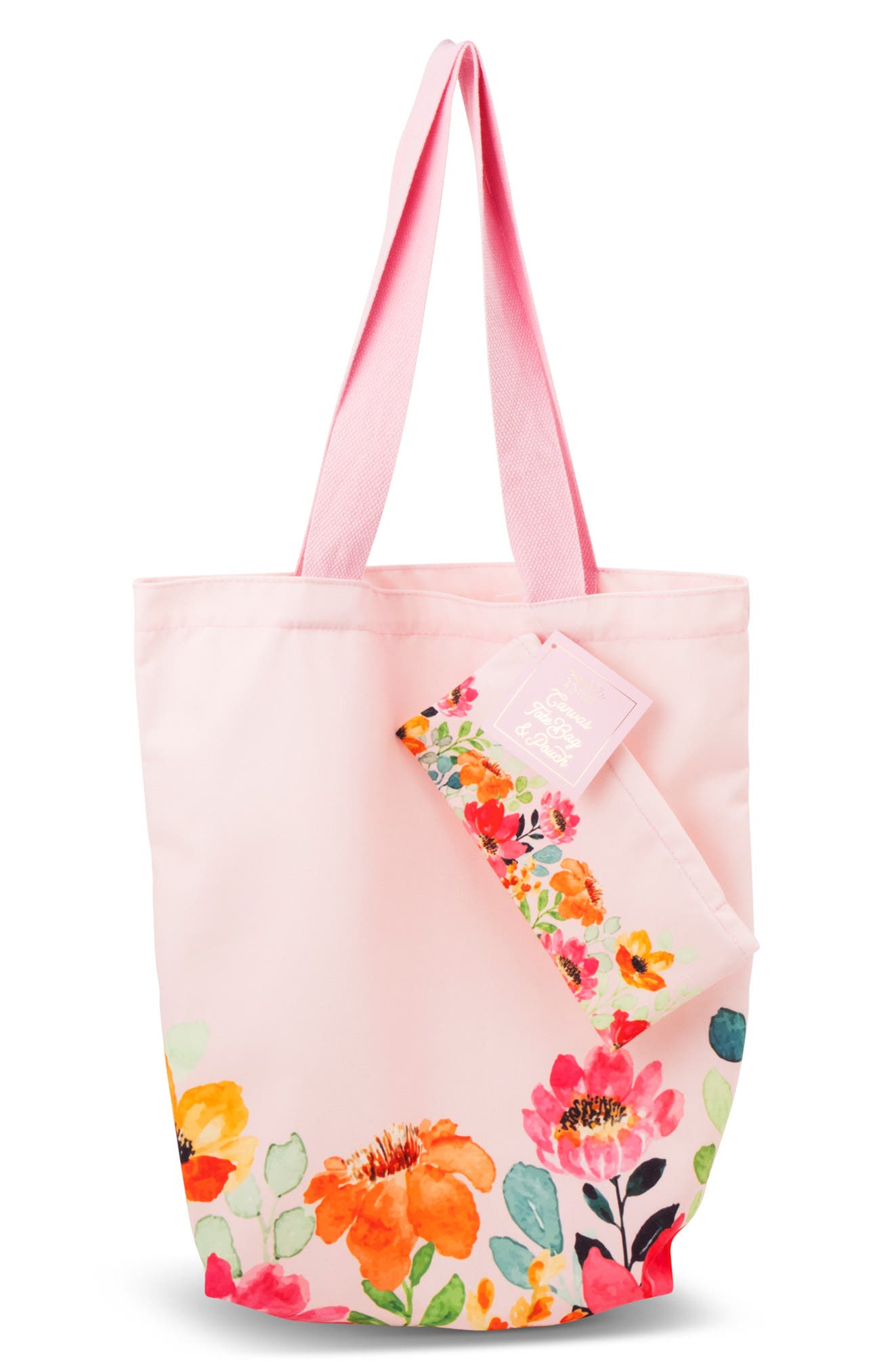 Core Home Floral Canvas Tote Bag, Alternate, color, Pink Multi