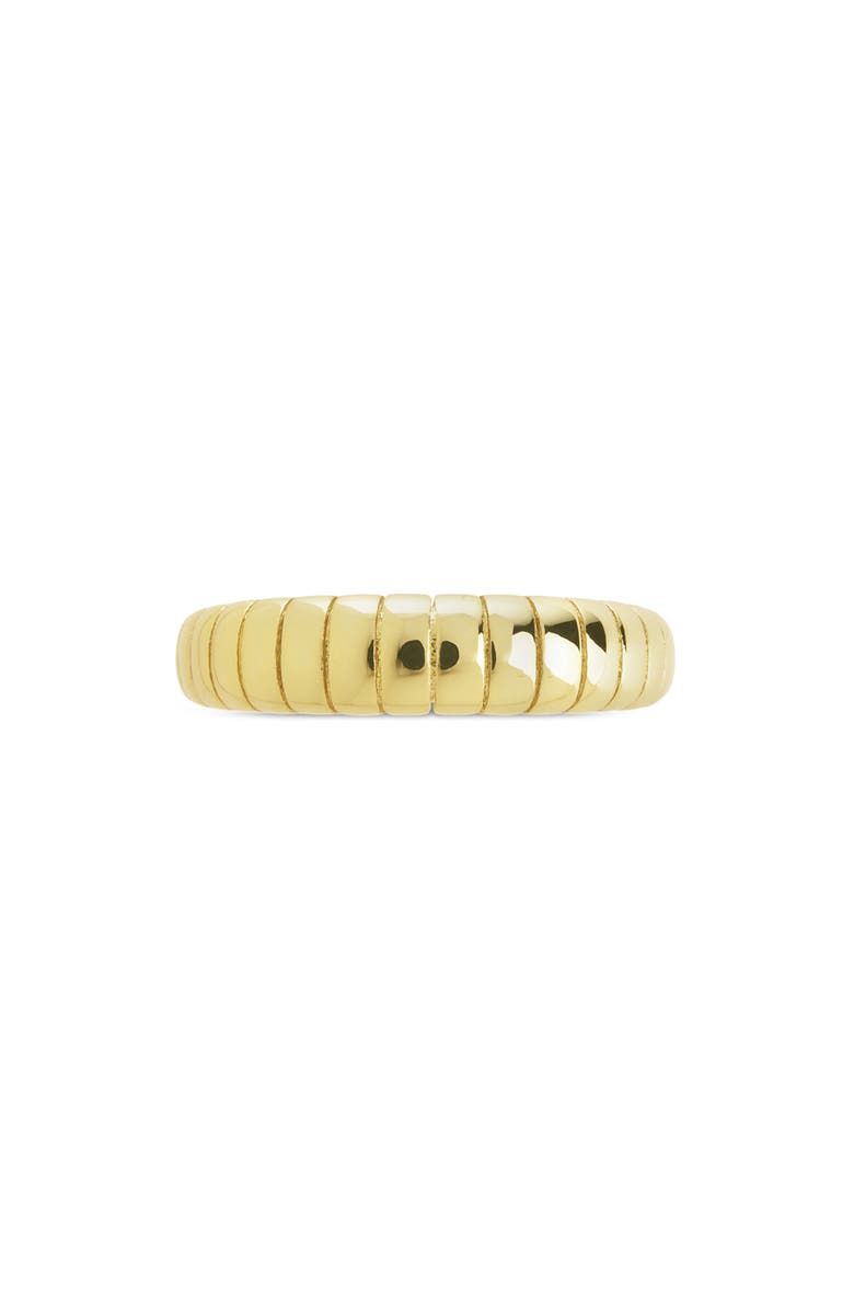 Sterling Forever Gro Stacked Ridge Band Ring, Alternate, color, Gold