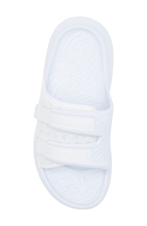 Hoka Gender Inclusive Ora Luxe Slide Sandal In White/white