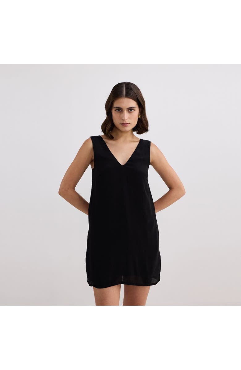 Reistor Midnight Muse V-neck Short Dress in Black, Alternate, color, Black