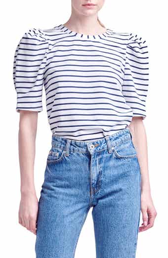 Stripe Puff Sleeve Top
