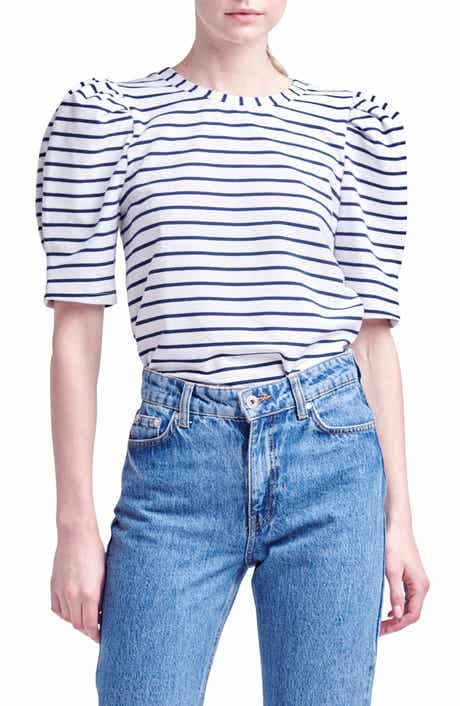 Stripe Puff Sleeve Top