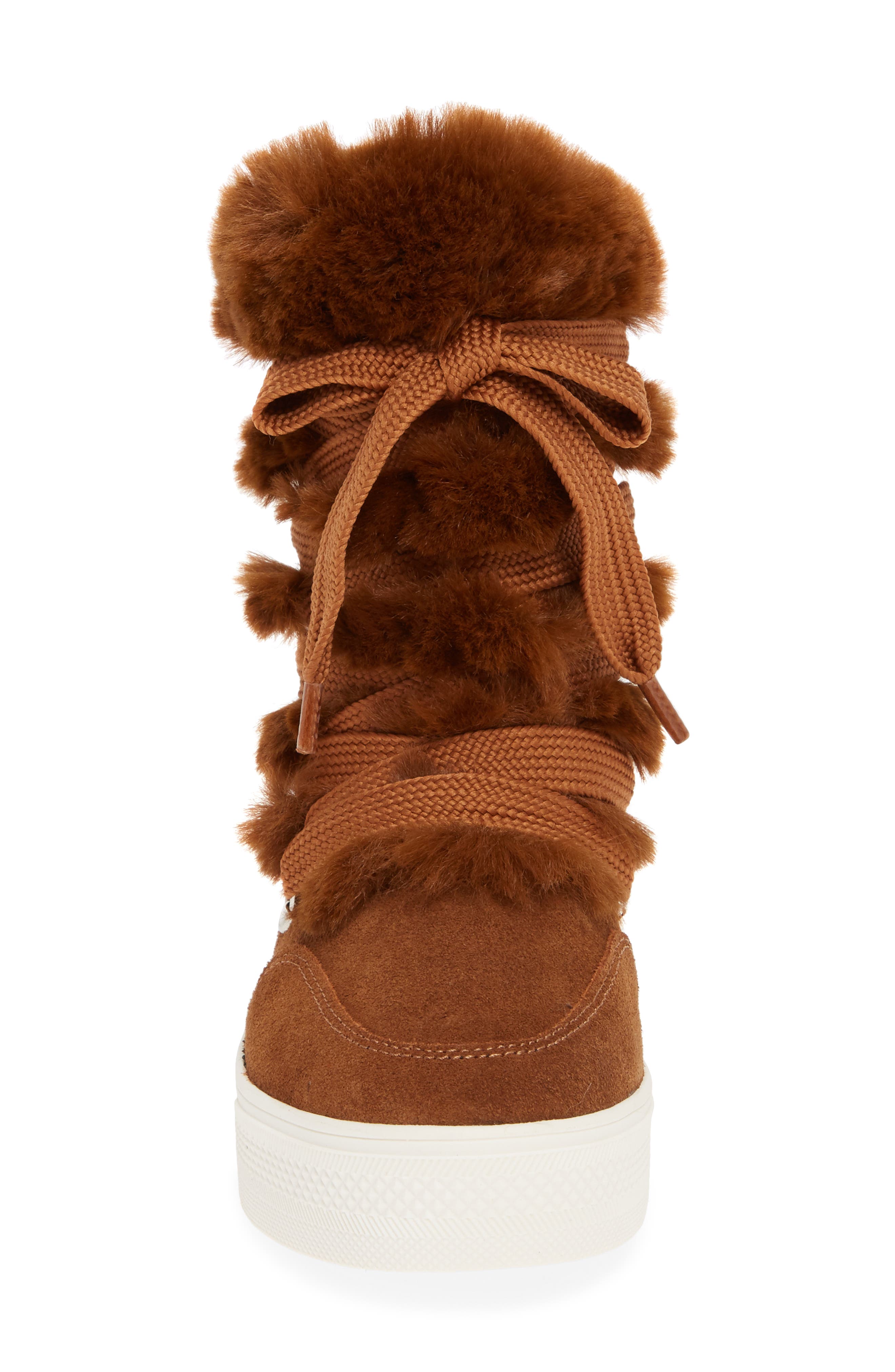 Wharton Faux Fur Bootie, Alternate, color, CHESTNUT SUEDE