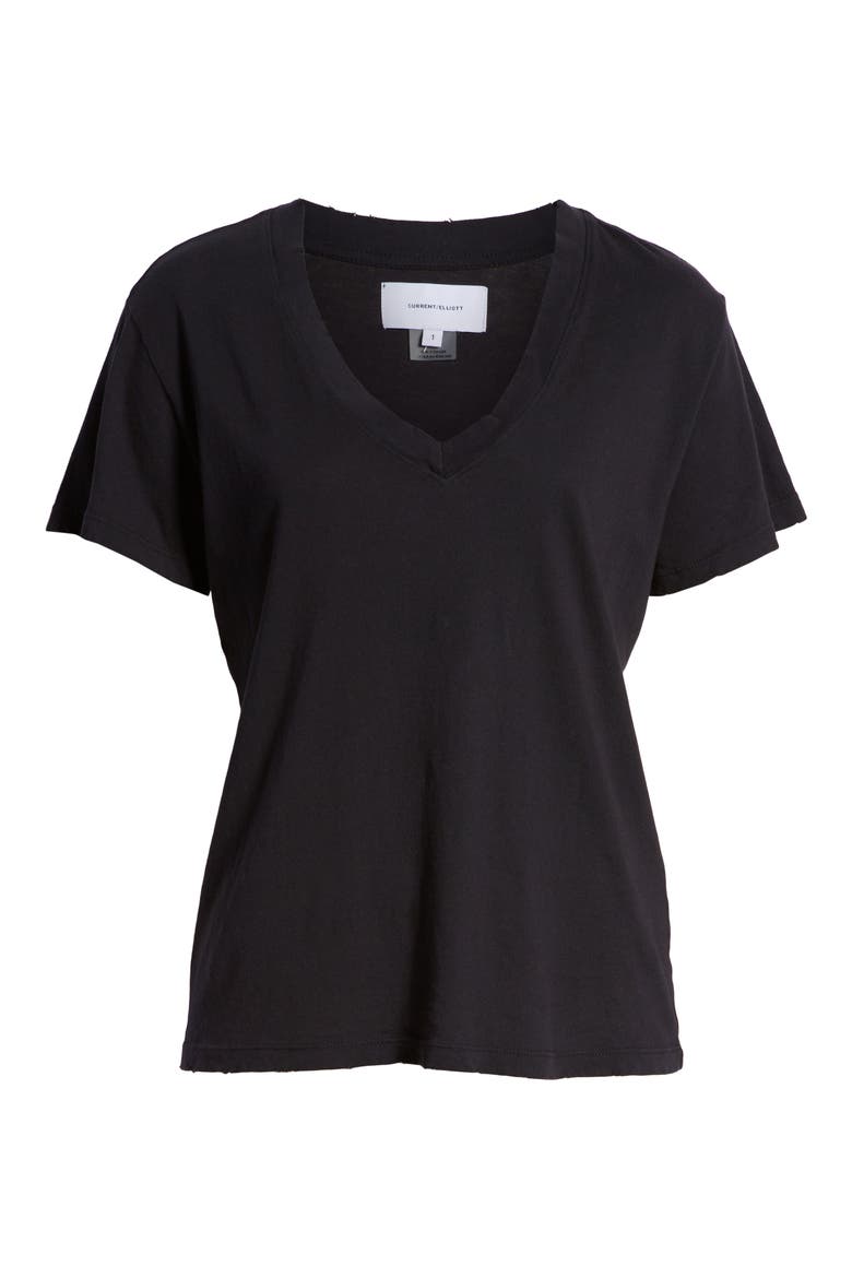 The Perfect V-Neck Tee, Alternate, color, CAVIAR