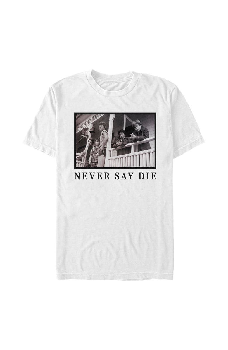 The Goonies Men's The Goonies Never Say Die Photo Graphic T-Shirt, Main, color, White
