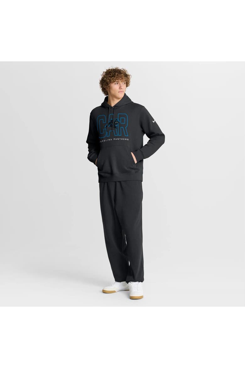 Men's Nike Black Carolina Panthers Busted Play Club Fleece Pullover Hoodie, Alternate, color, Black