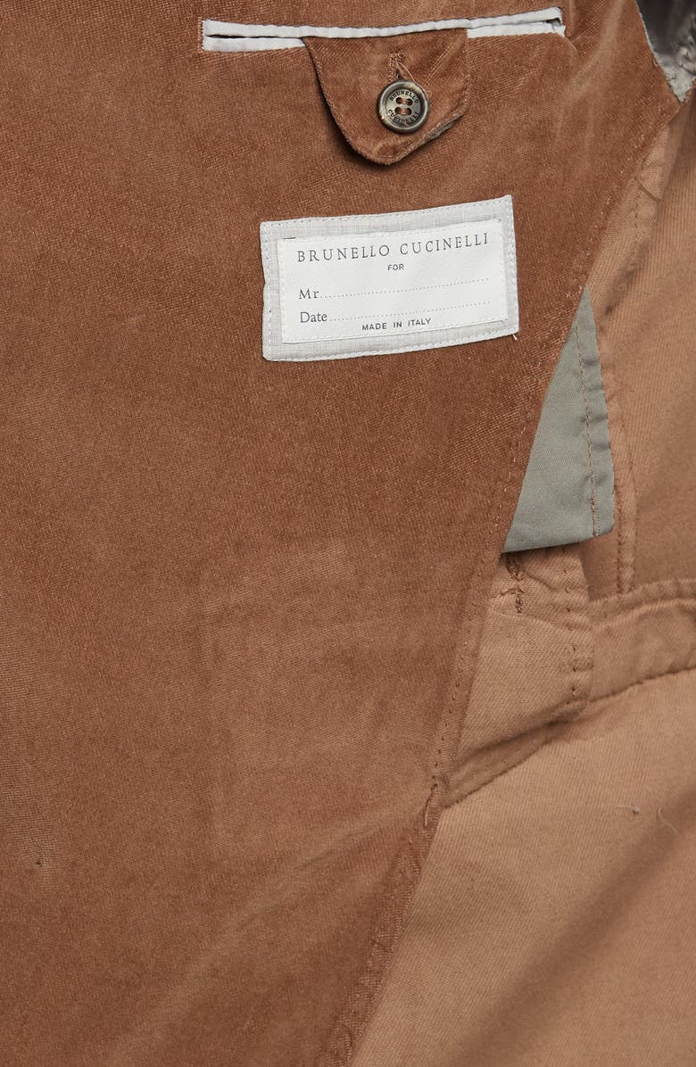 Brunello Cucinelli Double Breasted Peak Lapel Cotton Blazer, Alternate, color,