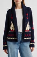 THE GREAT. The Sailboat Lodge Shawl Collar Cardigan