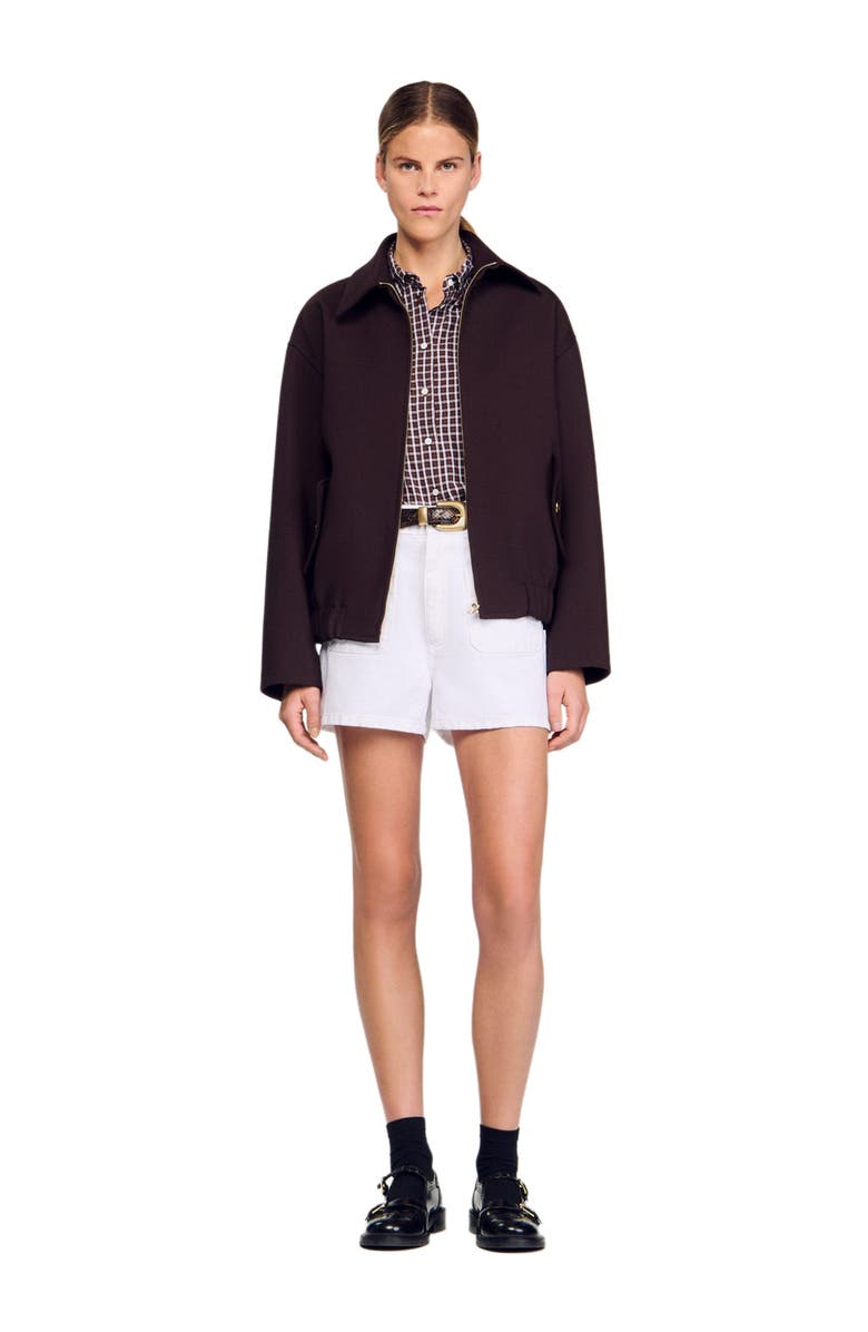 SANDRO Oversized jacket, Main, color, Brown