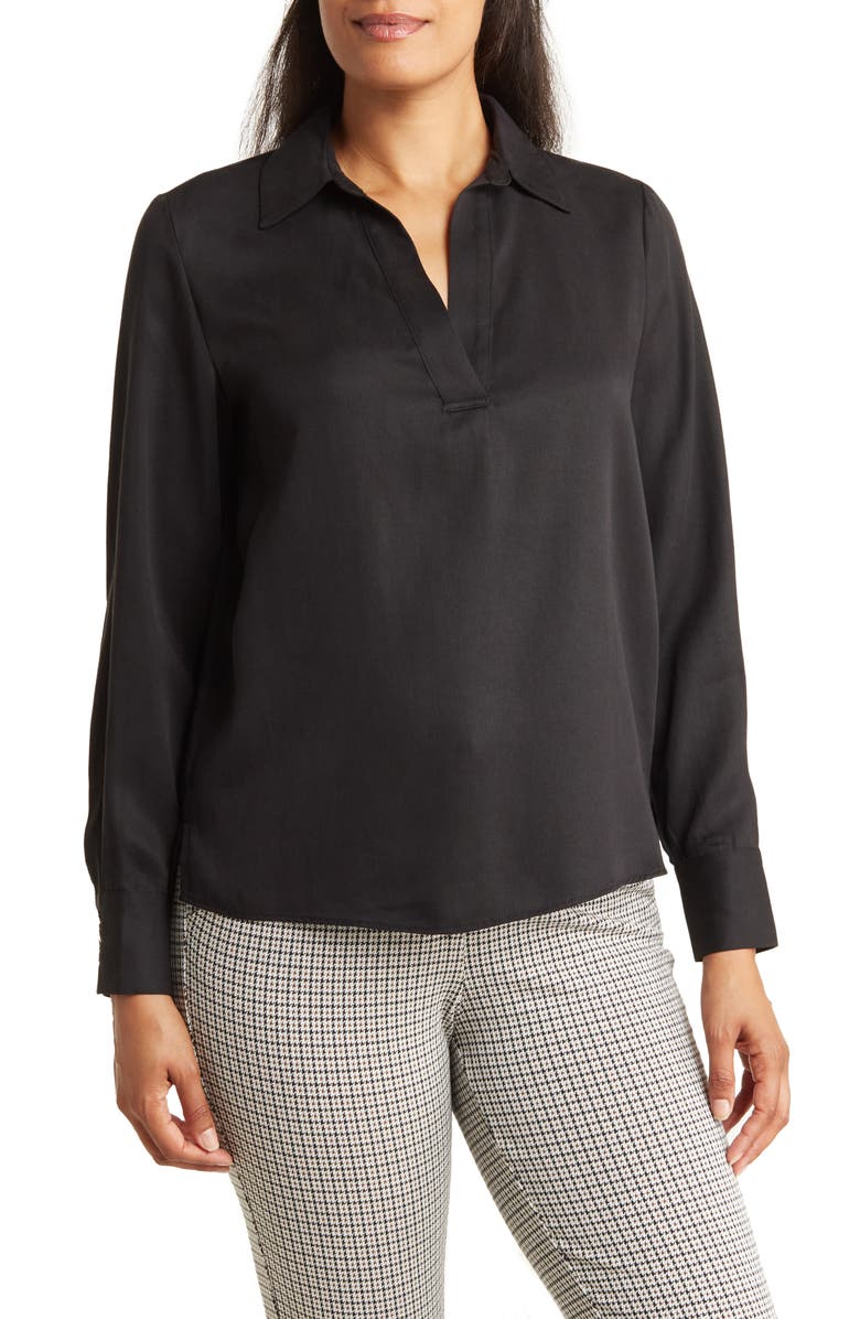 ELIE ELIE TAHARI Long Sleeve Blouse, Main, color, 
