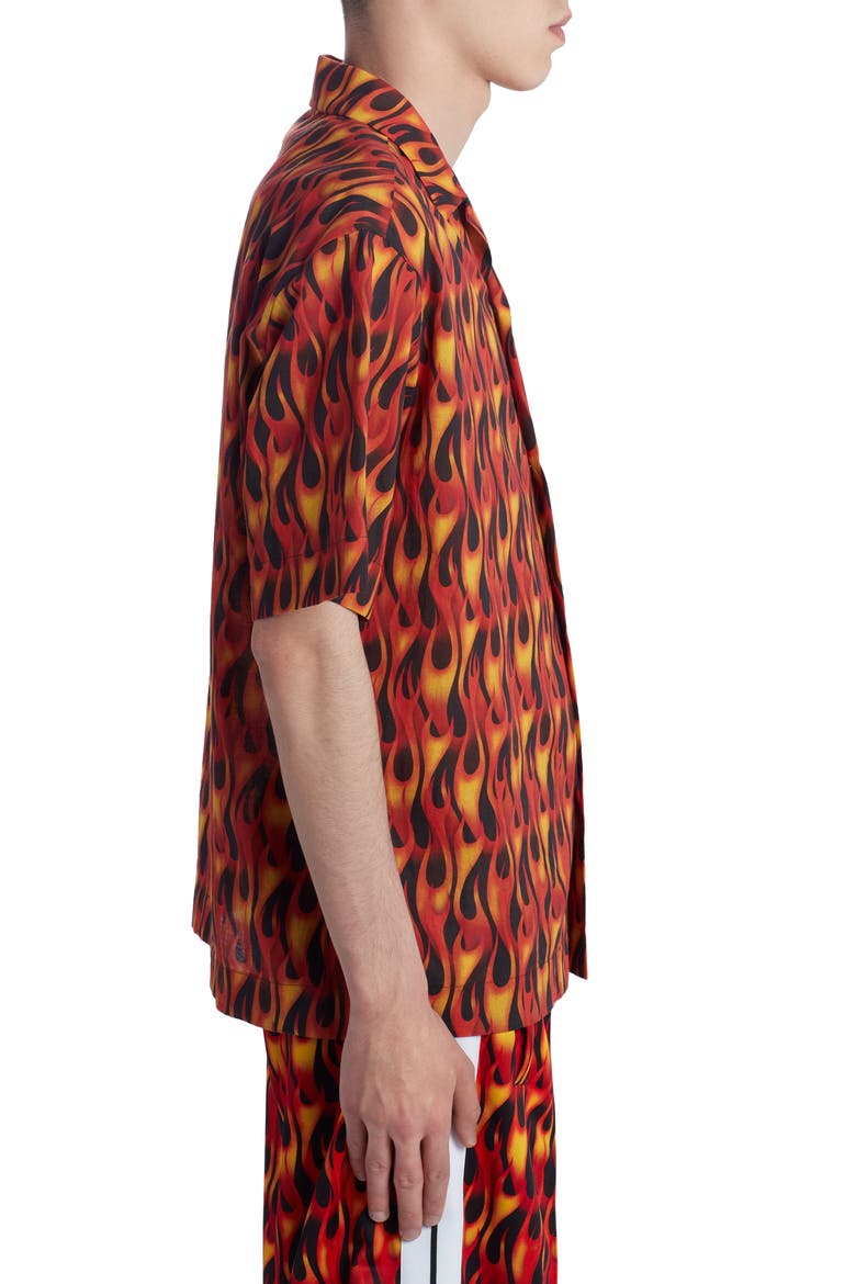 Burning Bowling Shirt, Alternate, color, BLACK MULTICOLOR