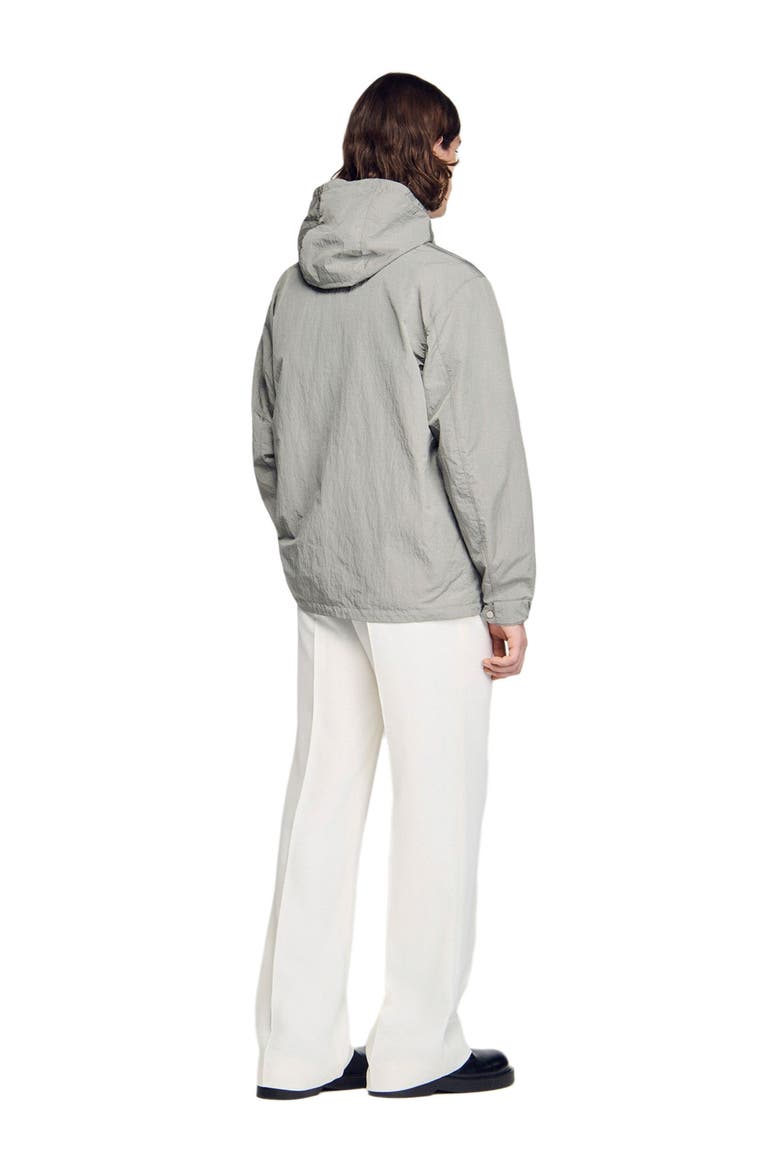 Technical hooded zip-up jacket, Alternate, color, Aluminum