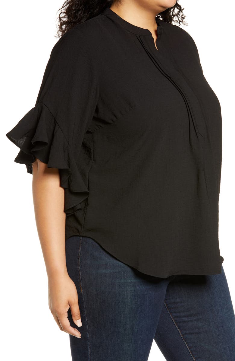 Vince Camuto Ruffle Sleeve Popover Top, Alternate, color, 