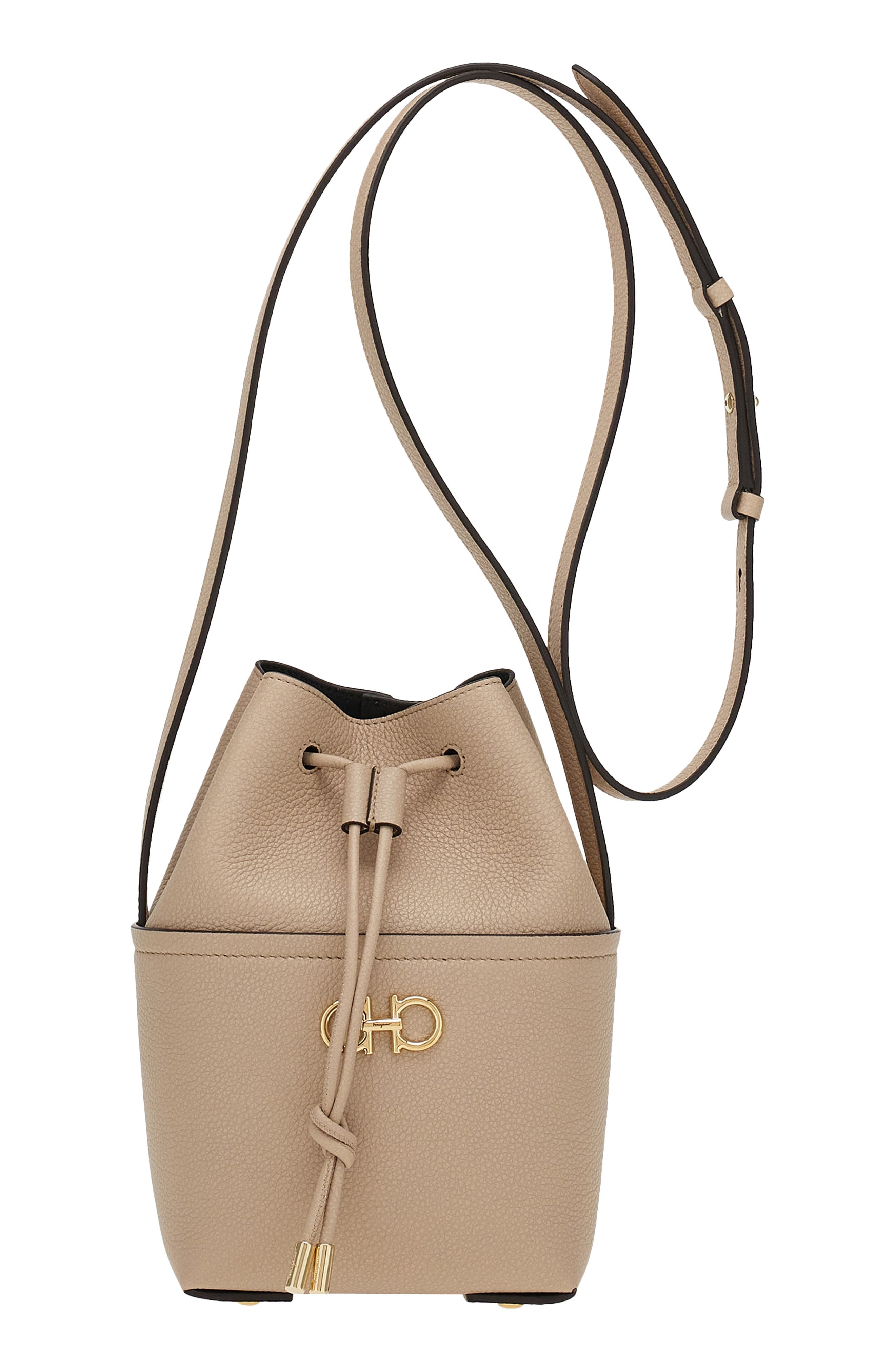 FERRAGAMO Gancio Leather Crossbody Bag, Main, color, 