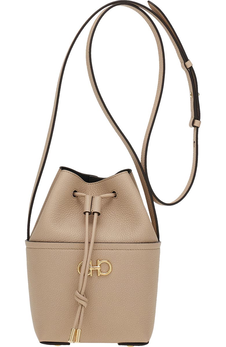 FERRAGAMO Gancio Leather Crossbody Bag, Main, color,