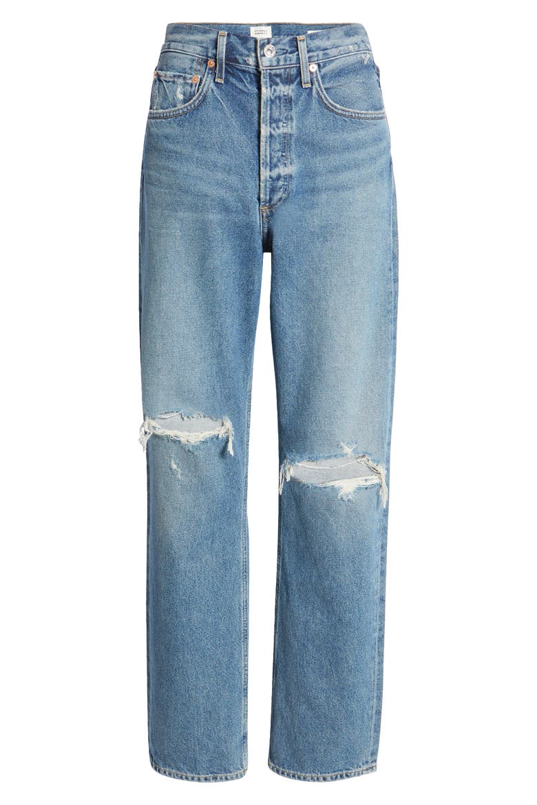 Eva Ripped High Waist Relaxed Baggy Jeans, Alternate, color, PUNCH BOWL