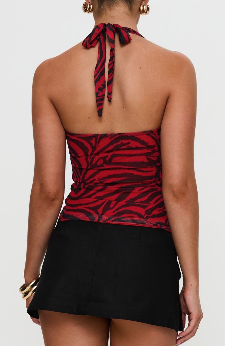 Princess Polly Cielo Animal Print Mesh Halter Top, Alternate, color,