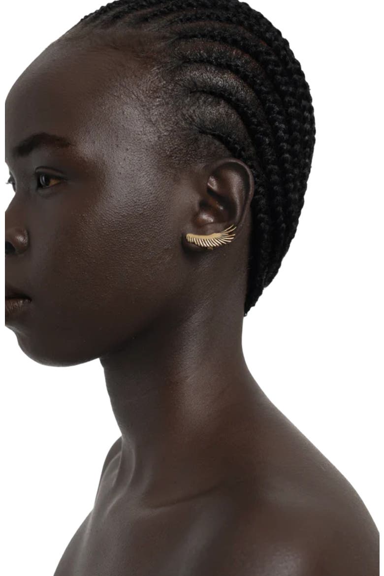 Vulture Wing Earrings, Alternate, color, Gold Plated