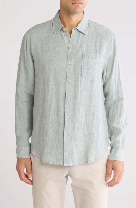 New Party Breezer Linen Long Sleeve Button-Up Shirt