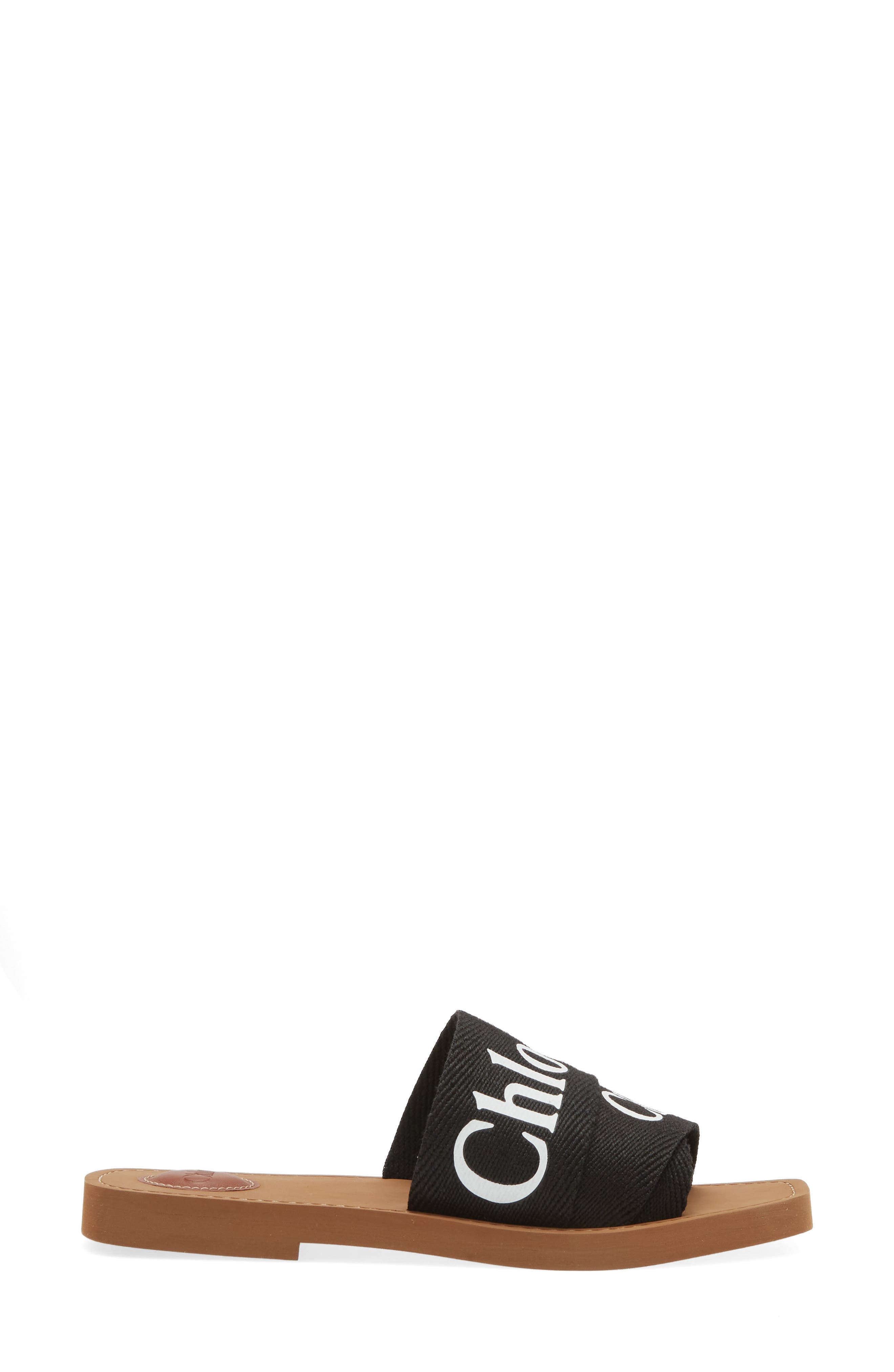 Chloé Woody Logo Slide Sandal, Alternate, color, Black
