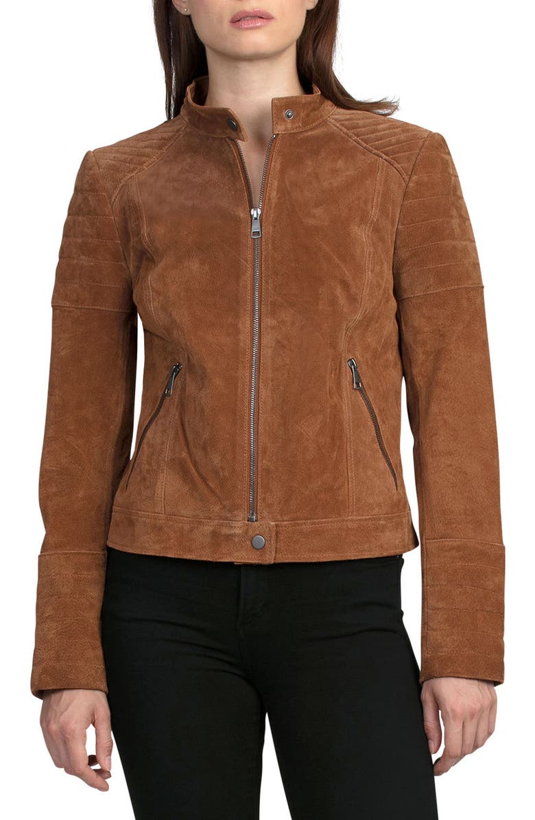 Bagatelle Suede Moto Jacket, Alternate, color,