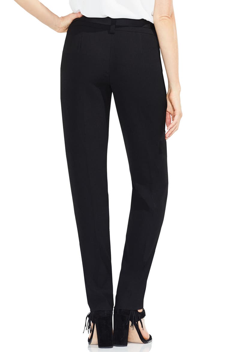 Matte Shine Crepe Slim Leg Pants, Alternate, color, RICH BLACK