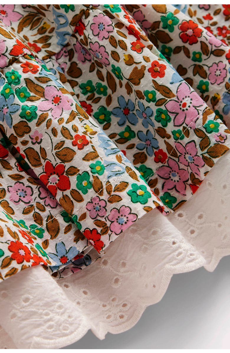 Mini Boden Kids' Floral Embroidered Eyelet Trim Cotton Skirt, Alternate, color, Rose Pink Flowerbed