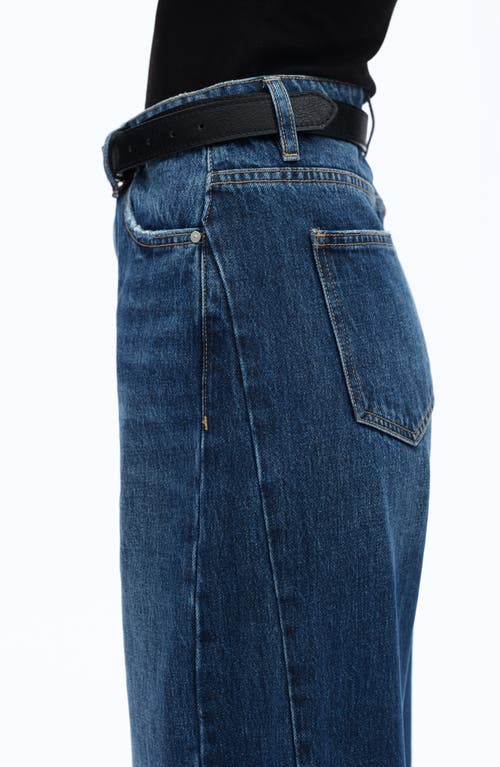Bayeas Raw Hem Super High Waist Barrel Jeans In Blue