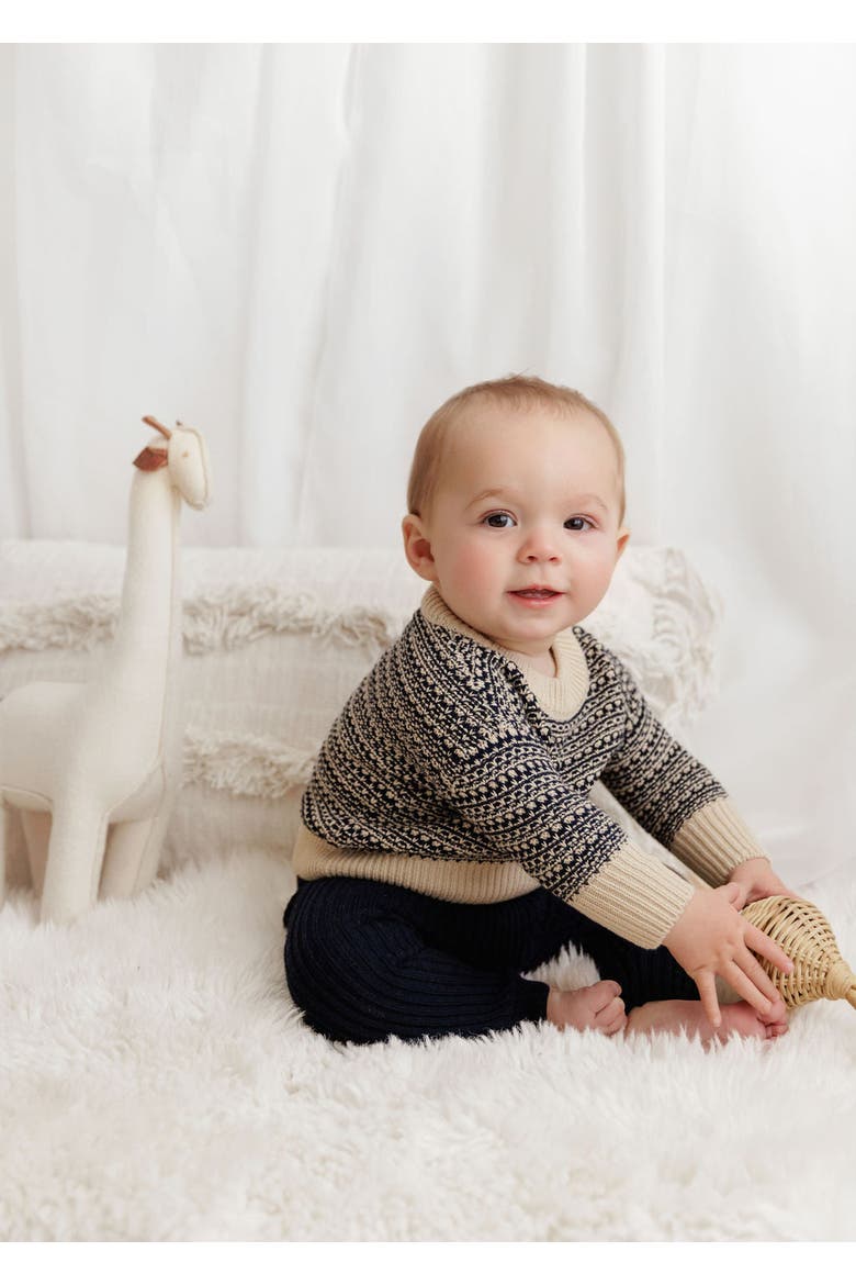 Looms Distressed Knit Collection - Toddler Set, Alternate, color, Navy/Ivory