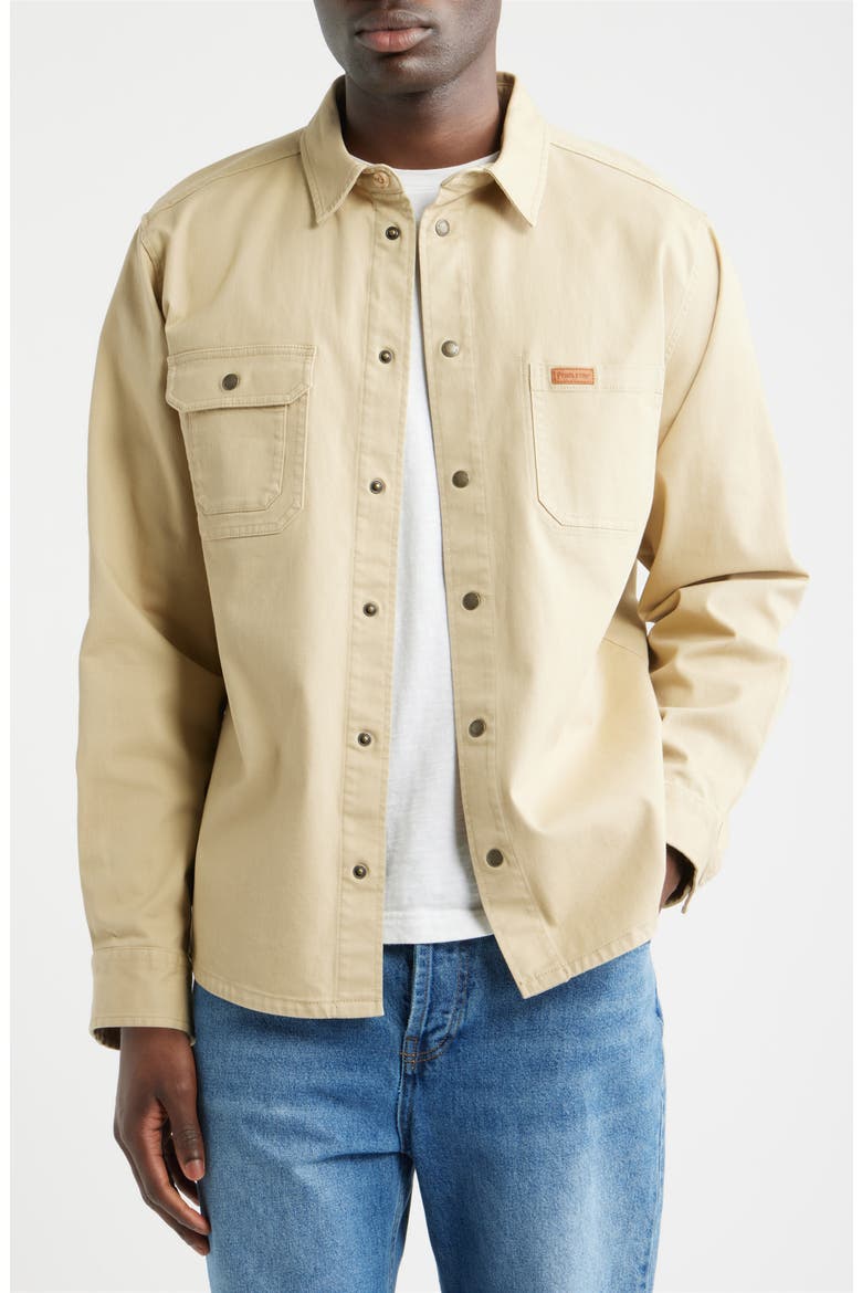 Cotton Stretch Twill Work Shirt, Main, color, TAN/ BRIDGE CREEK