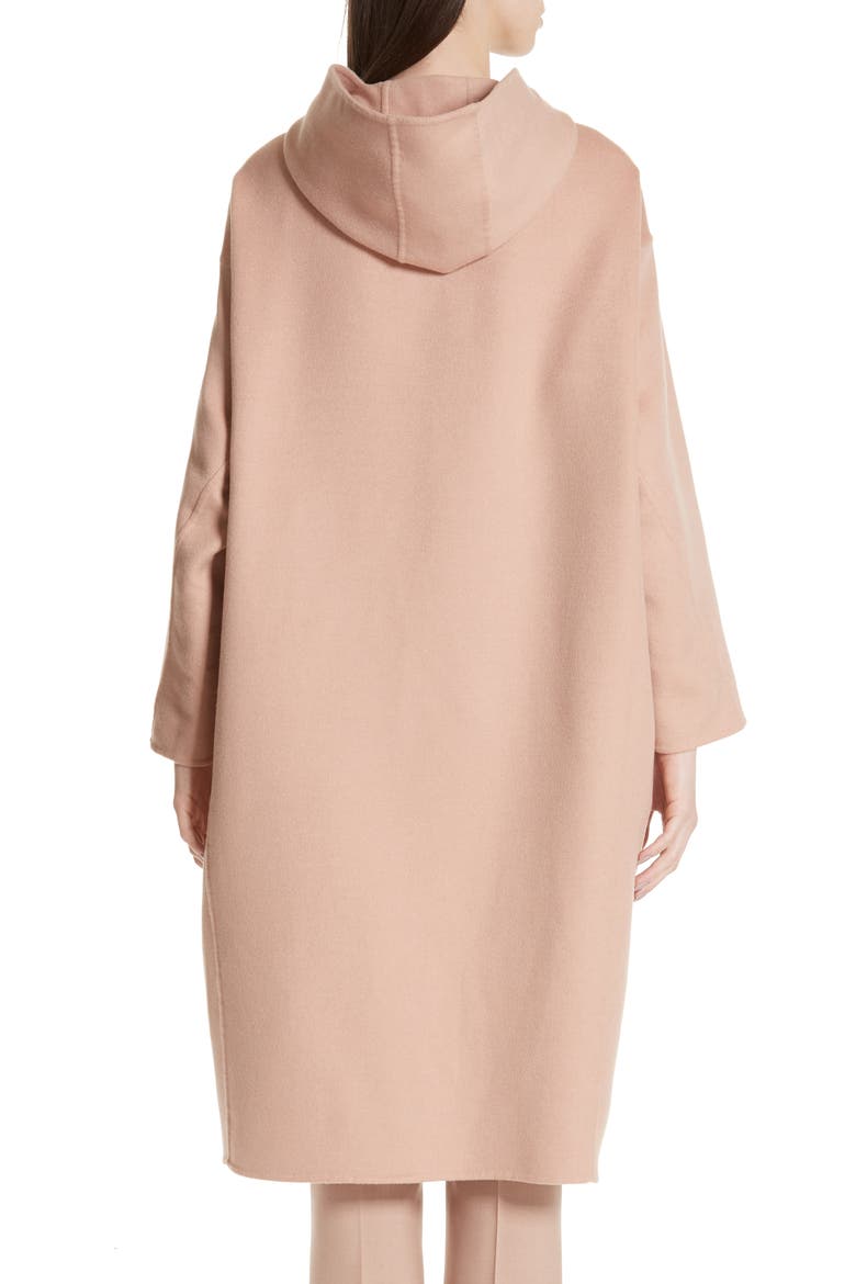 Pucci Hooded Double Face Camel Hair Coat, Alternate, color, POWDER