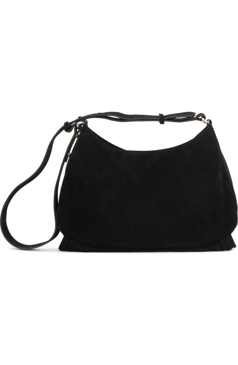 Jeffrey Campbell Lyrical Suede Crossbody Bag, Alternate, color, Black Suede