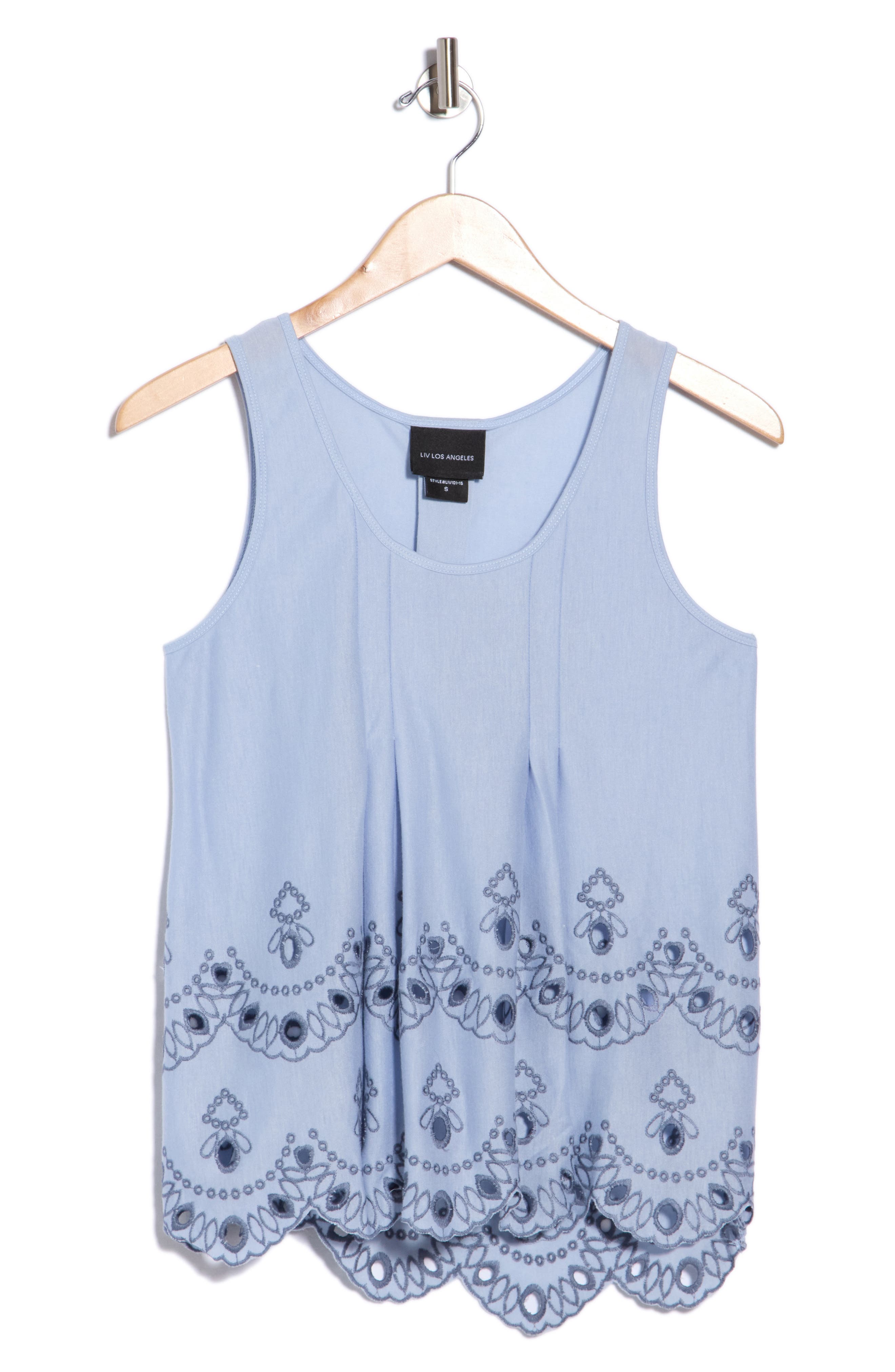 Embroidered Eyelet Cutout Tank