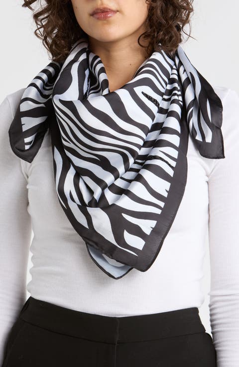 Zebra Print Square Scarf