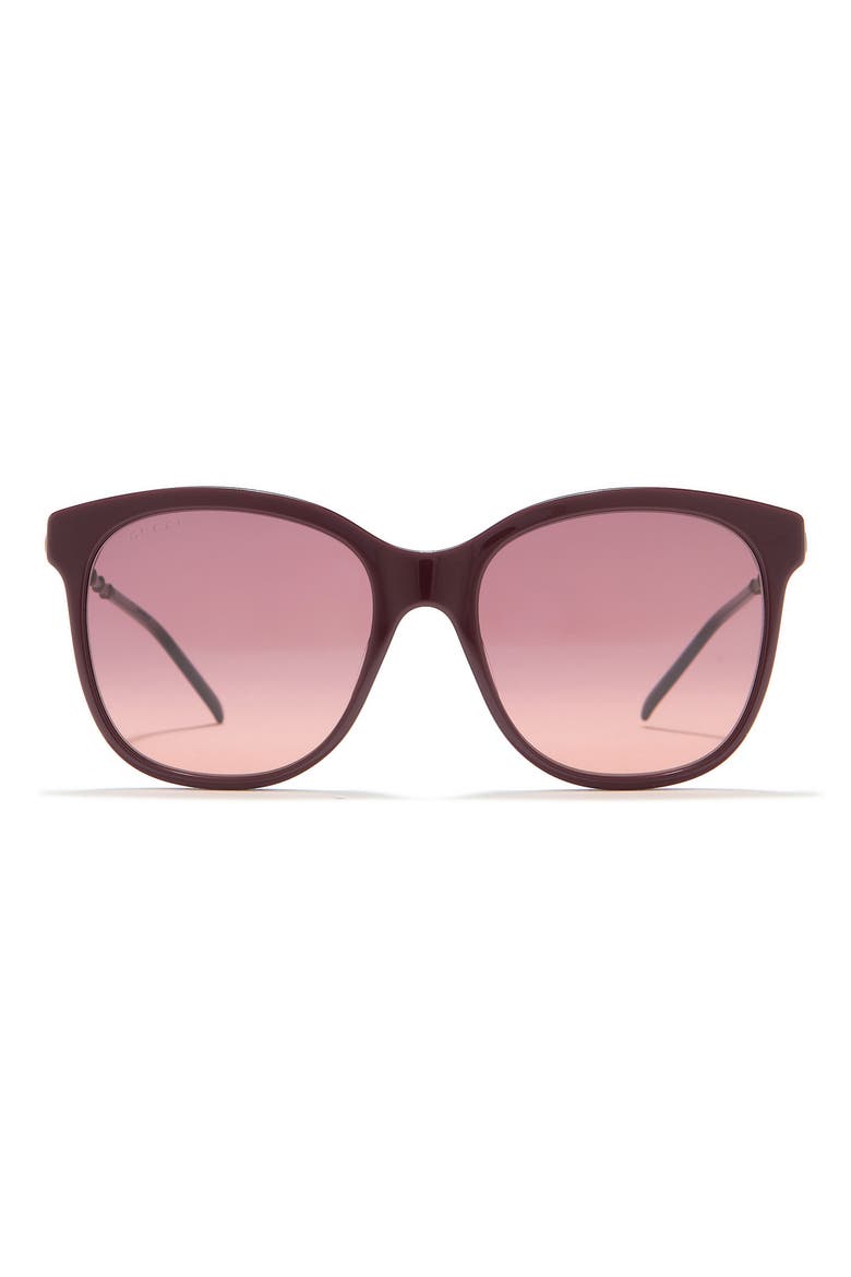 56mm Round Sunglasses, Main, color, BURGUNDY