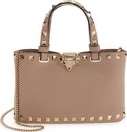 Valentino Garavani Mini Rockstud Leather Top Handle Bag