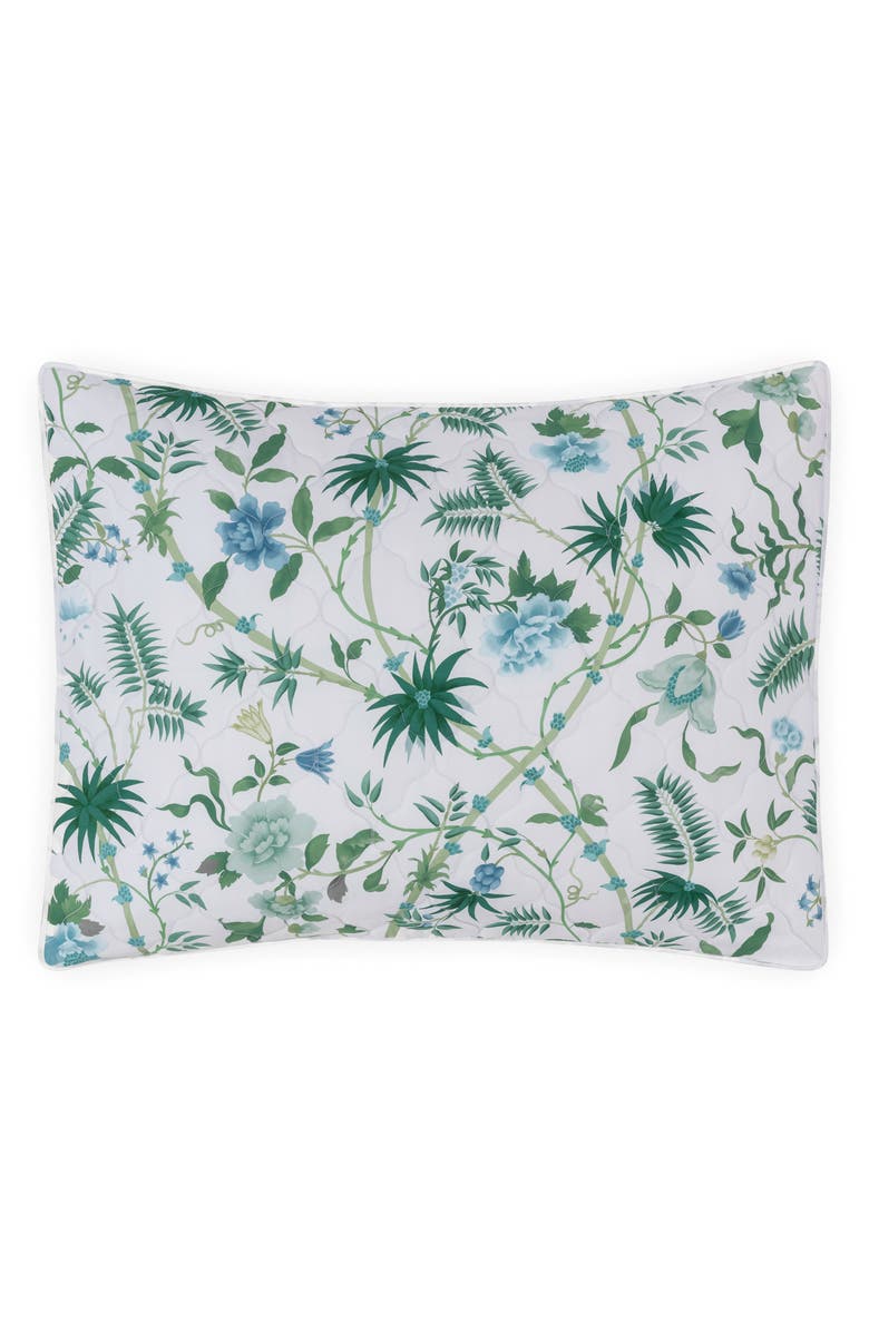 Matouk Palmyra Cotton Percale Sham, Alternate, color, Quilted Emerald