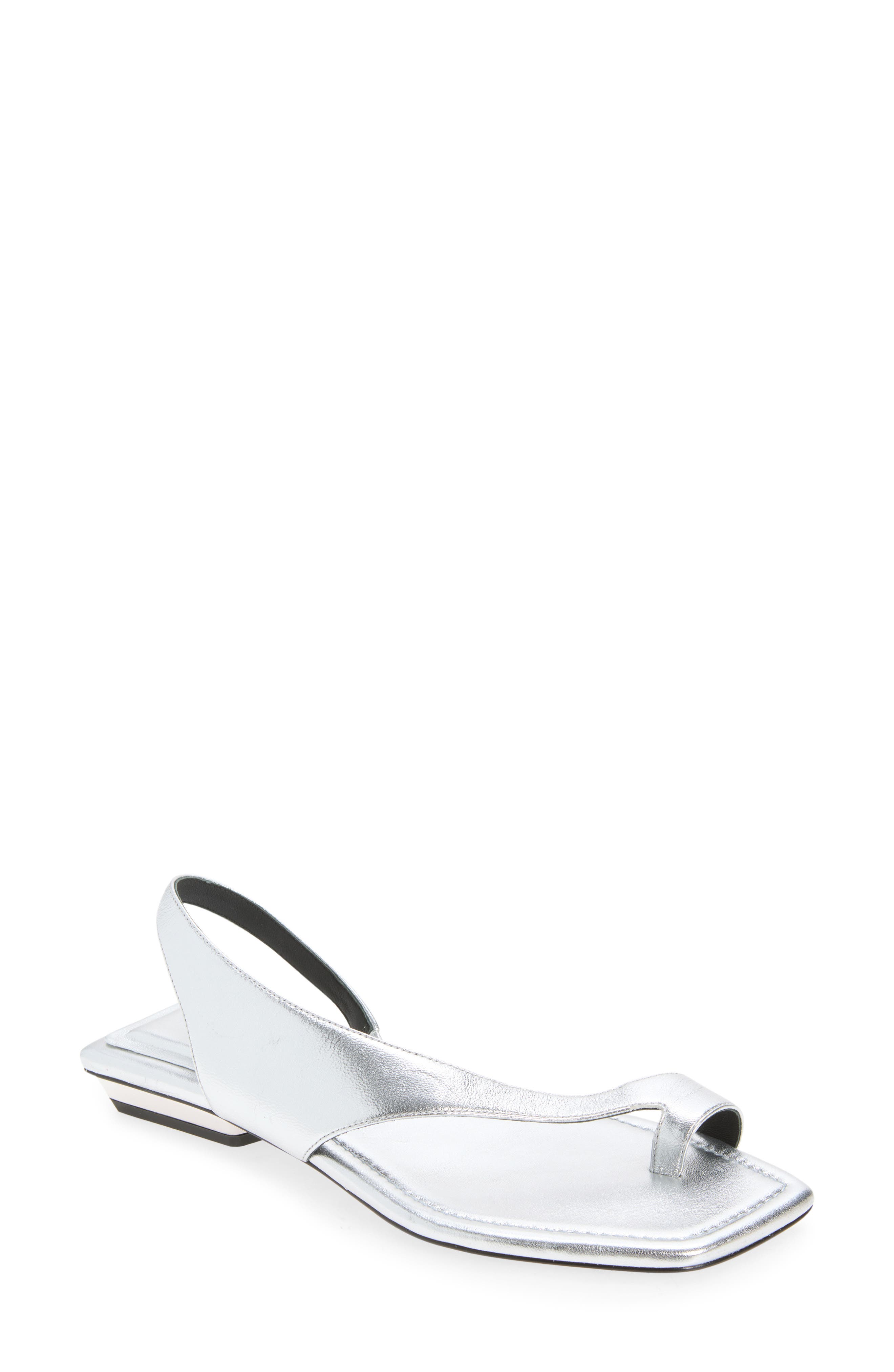 rag & bone Live Flat Sandal, Main, color, Silver