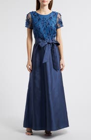 Pisarro Nights 3D Floral Bodice Beaded Gown