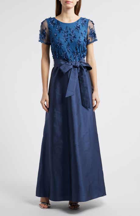 Pisarro Nights 3D Floral Bodice Beaded Gown