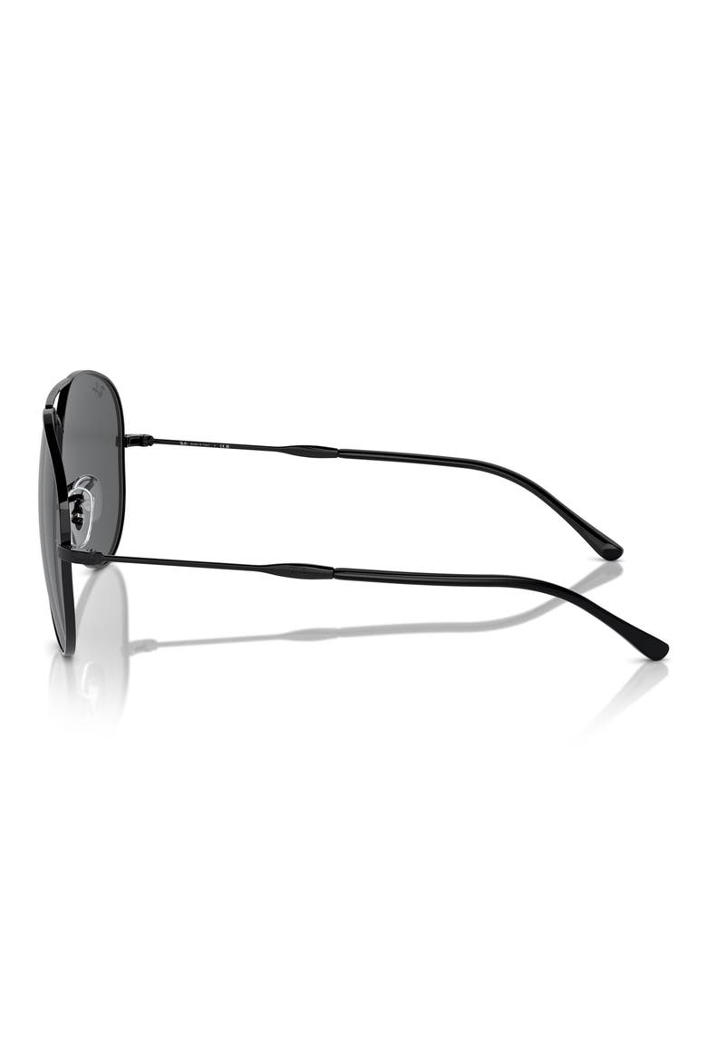Old Aviator 62mm Oversize Sunglasses, Alternate, color, BLACK