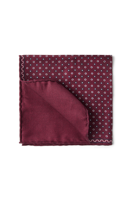 Brunello Cucinelli Silk Spotted Pocket Square In Red
