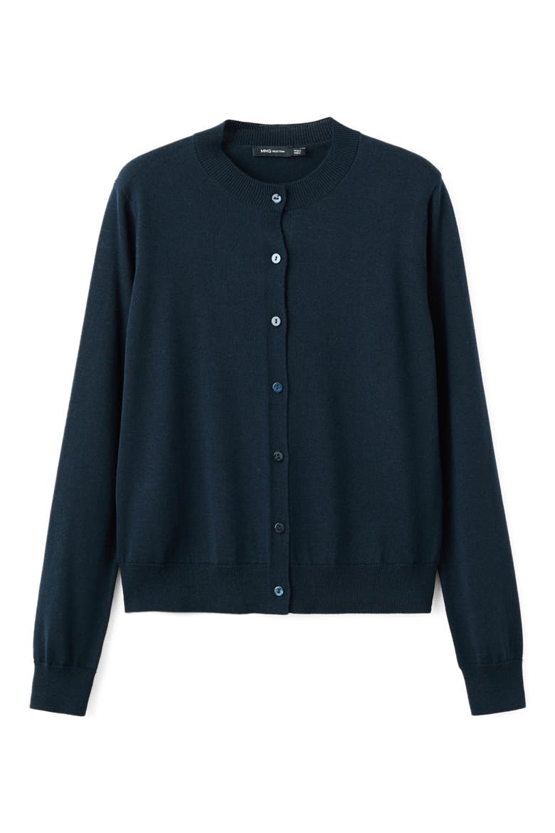 Wool & Cotton Cardigan, Main, color, DARK NAVY