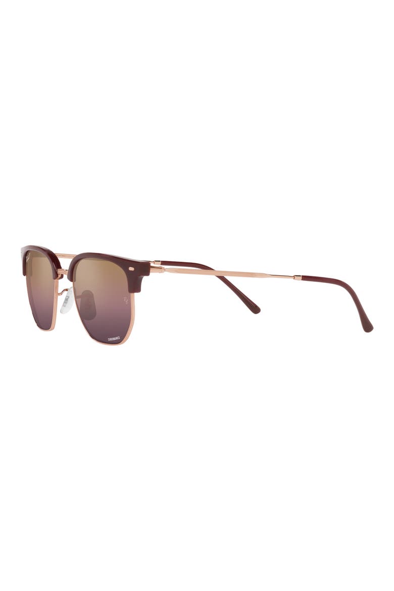 New Clubmaster 51mm Polarized Irregular Sunglasses, Alternate, color, BORDEAUX
