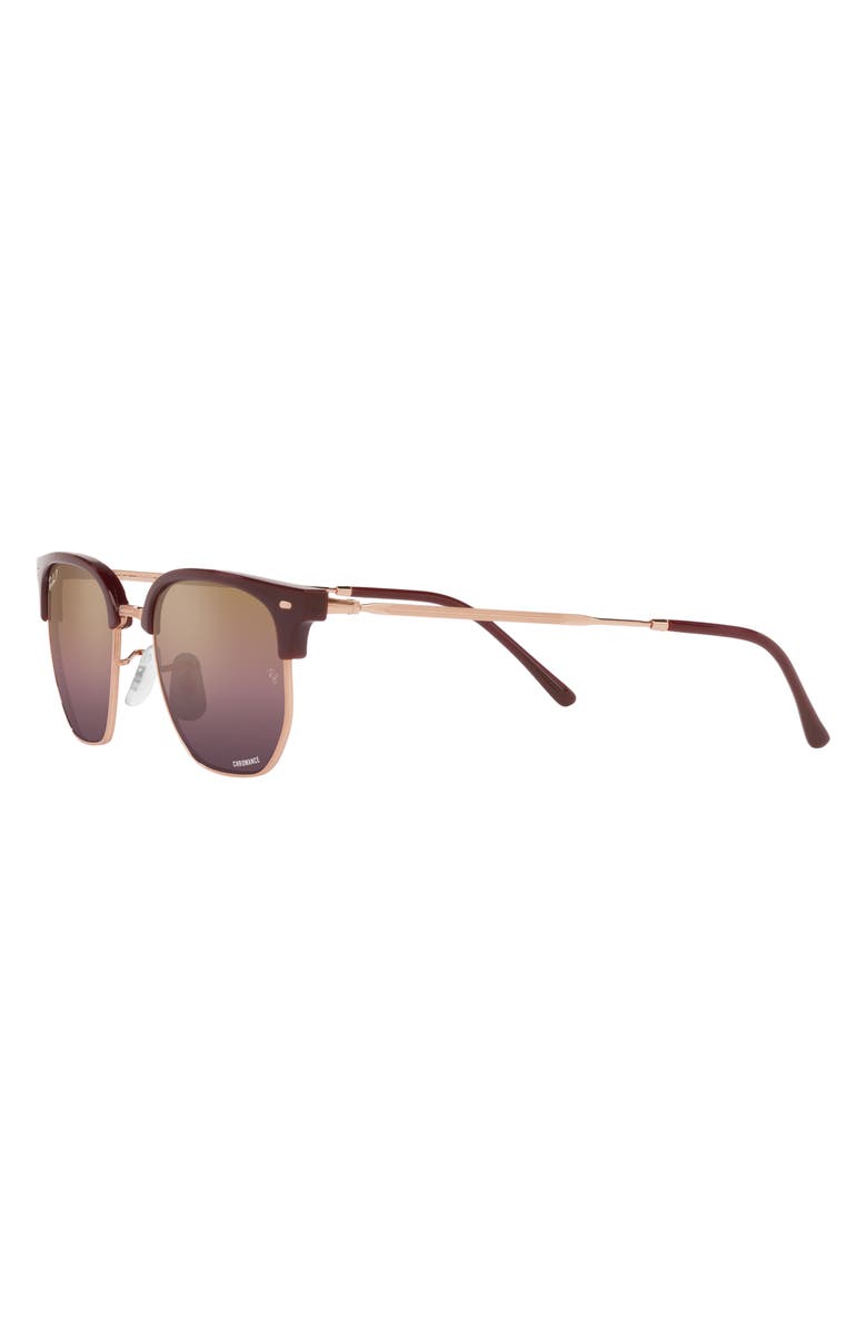 Ray-Ban New Clubmaster 51mm Polarized Irregular Sunglasses, Alternate, color, Bordeaux
