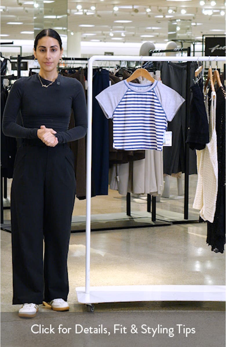 Stripe Out Short Sleeve Crop Rashguard, sales video thumbnail