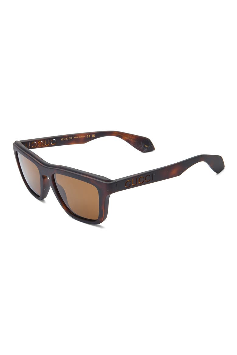 55mm Rectangular Sunglasses, Alternate, color, HAVANA HAVANA BROWN
