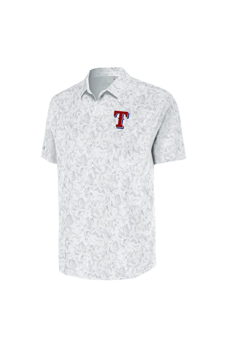 ANTIGUA Men's Antigua White Texas Rangers Lush Button-Up Shirt, Alternate, color, White